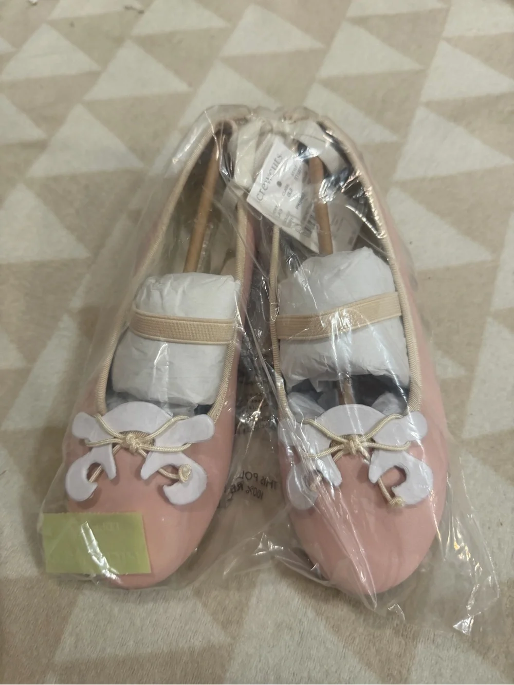 J crew subtle pink Girls' strappy ballet flats